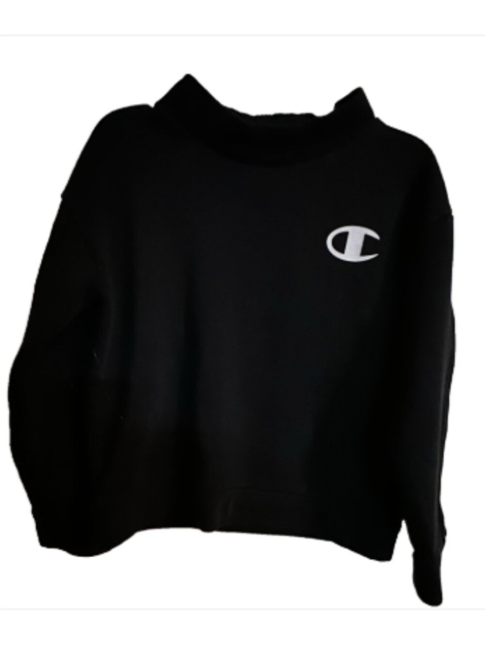 Champion Youth Medium 10/12 Black Crewneck Sweatshirt Logo Pullover